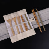 Portable Bamboo Cutlery Set with Travel Bag