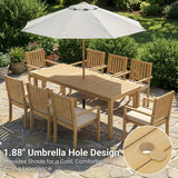 Wholesale 6-Person Acacia Wood Outdoor Dining Set With Umbrella Hole