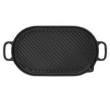Chasseur French Oval Cast Iron Grill Pan 18-inch Black