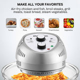 Granitestone 16 Qt Glass Air Fryer 1300W Silver