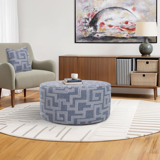 Indoor/Outdoor Universal Round Ottoman Syros Denim