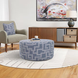 Indoor/Outdoor Universal Round Ottoman Syros Denim