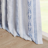 Tufted Stripe Printed Light Filtering Curtain Panel, Navy