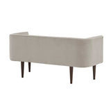 Cream Velvet Low Back Accent Bench For Entryway, Bedroom
