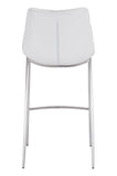 Magnus Barstool (Set of 2) White & Silver