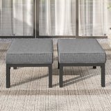 Outdoor Footstools Patio Ottoman Set of 2, Aluminum All-Weat