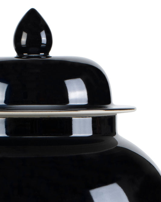 Imperial Black Large Temple Jar