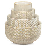 Kook Ceramic Nesting Bowls Set of 4, Ivory