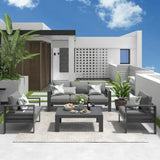 4 Pcs Aluminum Patio Furniture Set, Outdoor Conversation Set