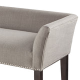 Flared Low Arm Low Back Accent Bench, Grey