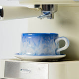 Crystalline Glaze Ceramic Coffee Cup & Saucer