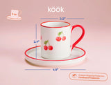 Kook Hand-Painted Porcelain Espresso Set, 4-Piece