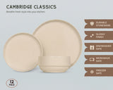 Kook 12-Piece Ceramic Dinnerware Set for 4