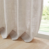 Linen Blend Light Filtering Curtain Panel Pair, Natural