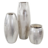 Sivas Glass Vase with Silver Accents- Short