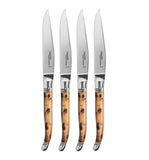 Goyon-Chazeau, Set of 4, Laguiole Juniper Wood Steak Knives