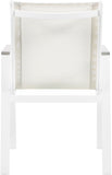 Nizuc - Outdoor Patio Dining Arm Chair With White Frame And Gray Arms (Set of 2)