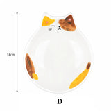 Cute Cat Face Ceramic Snack Bowl Japanese Style