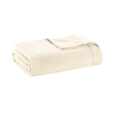 All-Season Egyptian Cotton Woven Bedding Blanket, Ivory