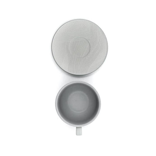 Marlin White Stoneware Cup & Saucer Set