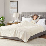 Heated Plush Electric Bedding Blanket, Ivory