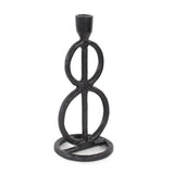 Double Circle Arman Aluminum Candlestick in Black