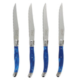 French Home Laguiole Steak Knives, Set of 4, Blue Marble