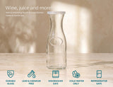 Kook Glass Carafe Pitchers with Lids for Drinks
