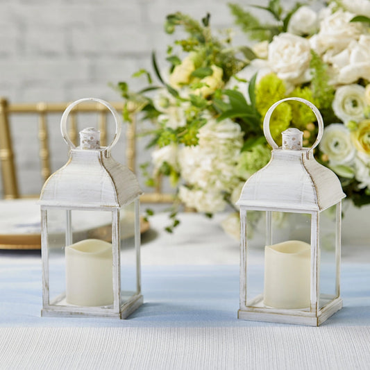 Led Vintage Decorative White Lantern - Marrakesh (Set of 2)