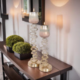 Teresina Gold Ombre Candleholder- Short