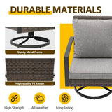 Wholesale 7PCS Rattan Patio Conversation Set with Swivel Chair