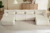 FLOVEX 141" 4-Seater Sofa with 2 Ottomans