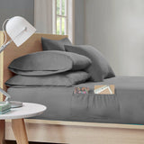 Sheet Set with Side Storage Pockets, Dark Grey