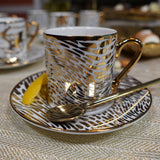 Matrix Gold Porcelain Espresso Cup & Saucer Set