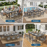 8-Person Aluminum Patio Dining Set, Extendable Table