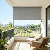 Solar Crank Outdoor Roller Shade with Teslin, No Cassette