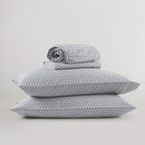 144TC Geometric Diamond Grey Printed Cotton Sheet Set