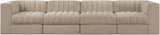 Rummi - Velvet Performance Fabric Upholstered 4 Piece Modular Sofa