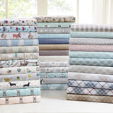 Ultra-Soft Cotton Flannel Sheet Set, Gray Herringbone