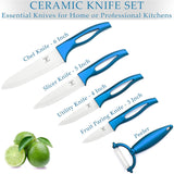 5-Piece Ceramic Knife Set with Fruit Peeler