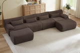 FLOVEX 141" 4-Seater Sofa with 2 Ottomans