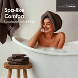 Antibacterial Spa-Like 8-Piece Bathroom Towel Set, Brown