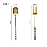 Vintage Gold Stainless Steel Spoon Fork Set