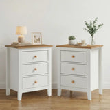 Wholesale 3 Drawer Nightstand with Solid Wood Knobs