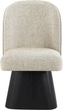 Marlowe - Linen Textured Fabric Upholstered Swivel Dining Side Chair - Stained Black