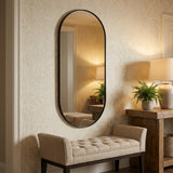 Steele Capsule Mirror in Brushed Black