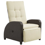 Adjustable Rattan Recliner, Outdoor Lounge Chair