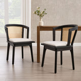 George Modern Farmhouse Upholstered Dining Chairs (Set of 2)