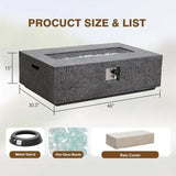 Wholesale MgO Propane Rectangular Fire Pit Table