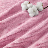4pcs 100% Cotton Quick-Dry Ribbed Hand Towel Set, Pink